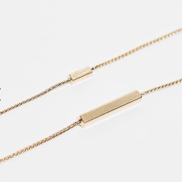 Gold Tone Anklets with Bar Detail ◦ Size: Curve/Wide ◦ 2 Pack - Picture 4 of 4